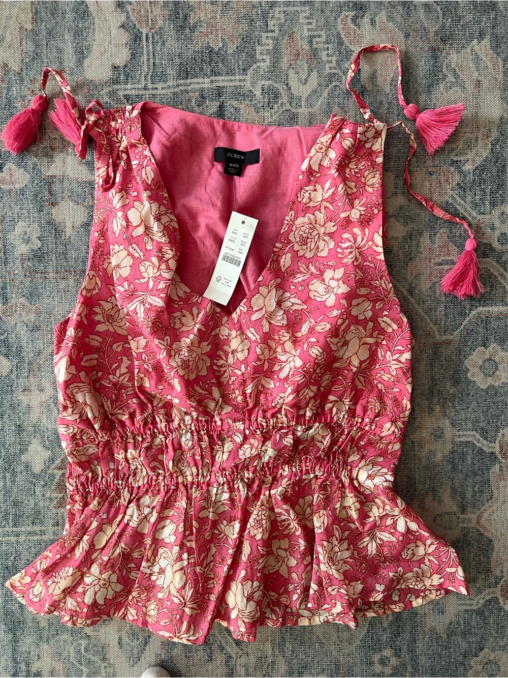 J. Crew | NWT Tie-Shoulder Peplum Tank